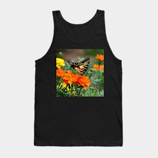 Swallowtail Butterfly and Marigold Garden Tank Top